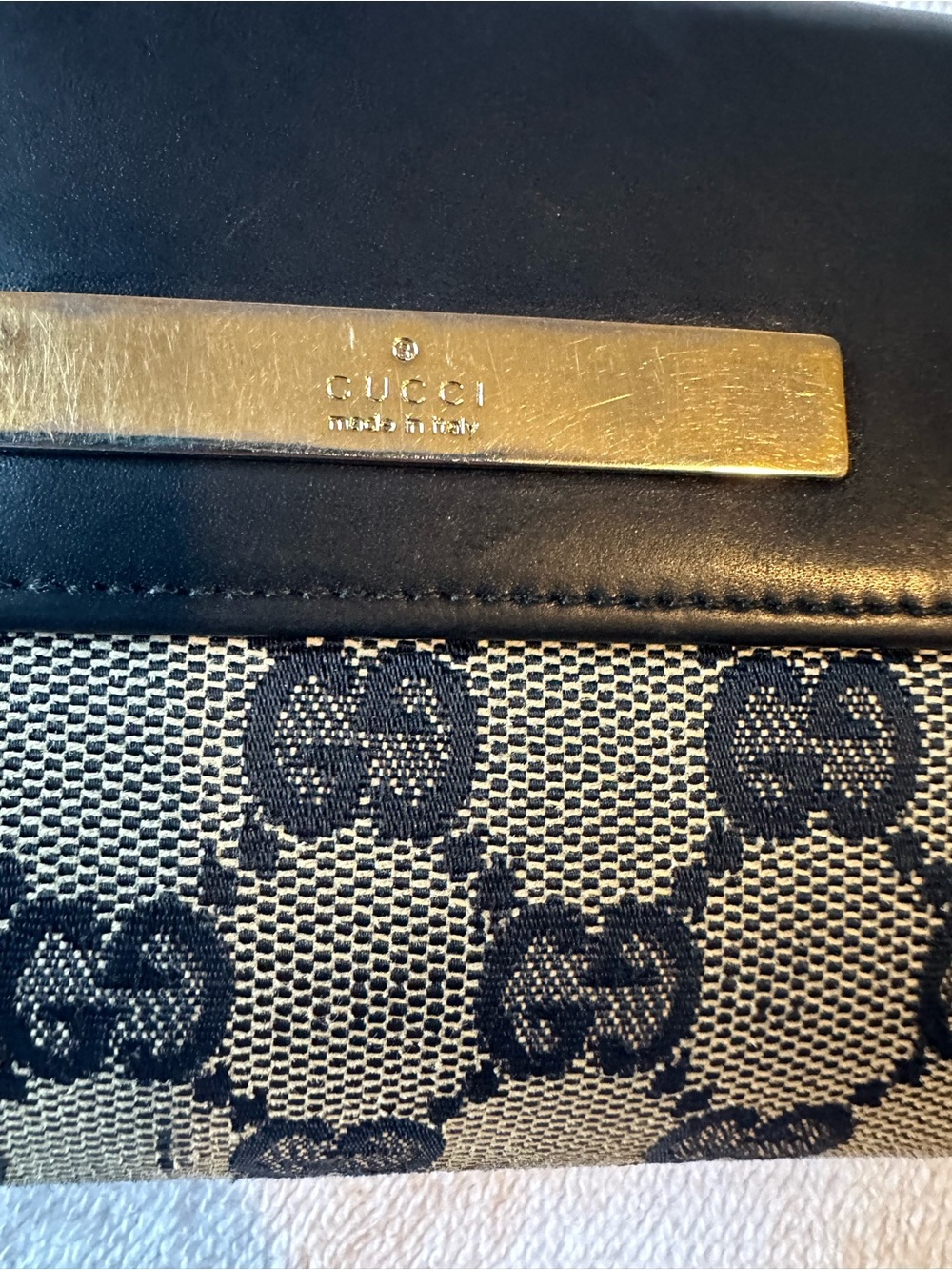 🖤Gucci GG Canvas Continental Wallet Black Leather Trim Long Wallet🖤 - Picture 7 of 14